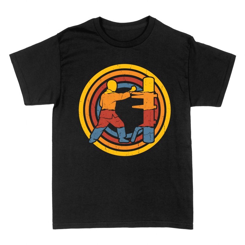 T-shirts: Retro Wing Chun Wooden Dummy Training