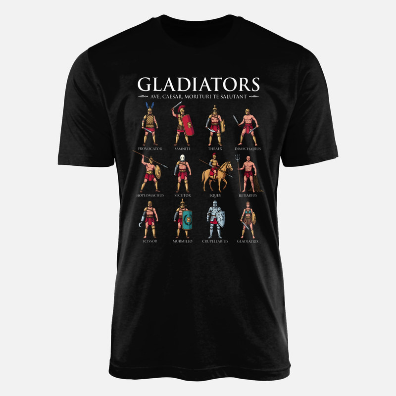 T-shirts: Roman Gladiators Guide Infographic