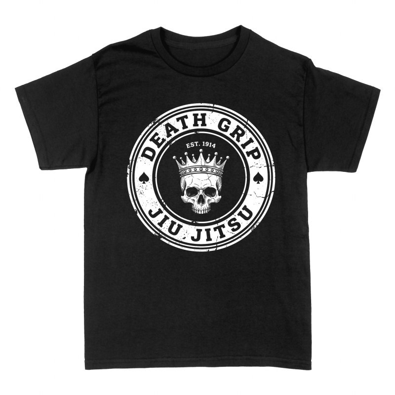 T-shirts: Death Grip Jiu Jitsu Crowned Skull