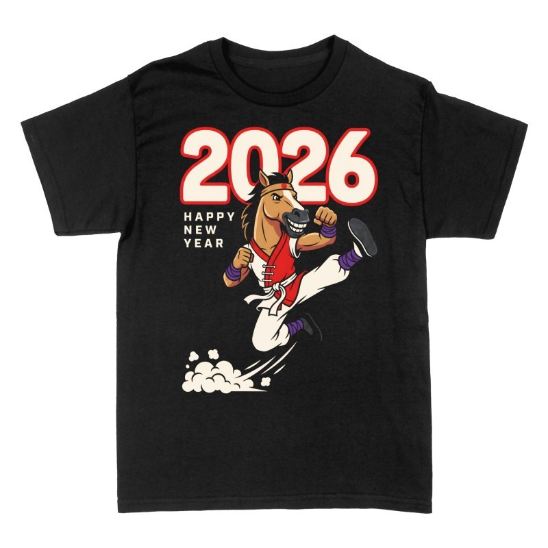 T-shirts: Happy New Year 2026 Martial Arts Horse