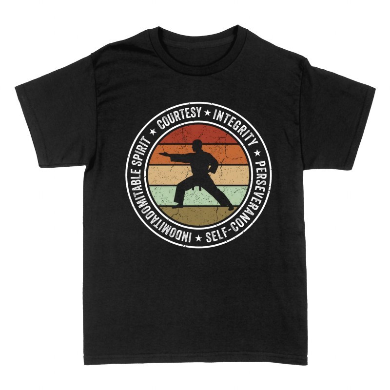 T-shirts: Taekwondo Tenets Retro Silhouette
