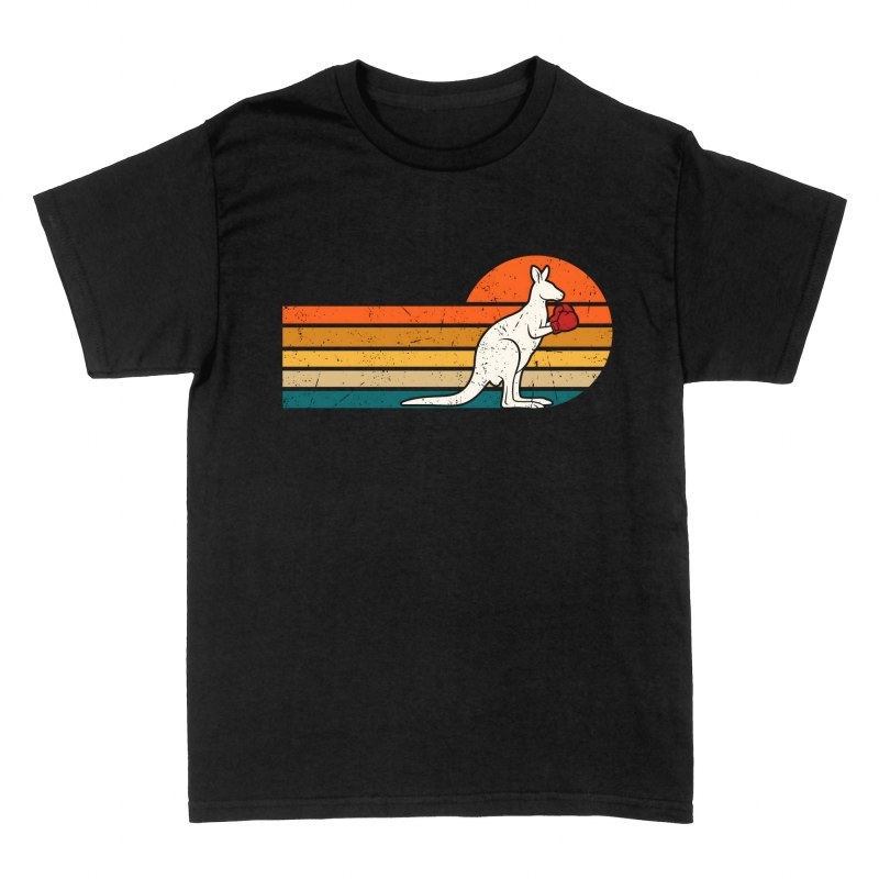 T-shirts: Retro Boxing Kangaroo Sunset