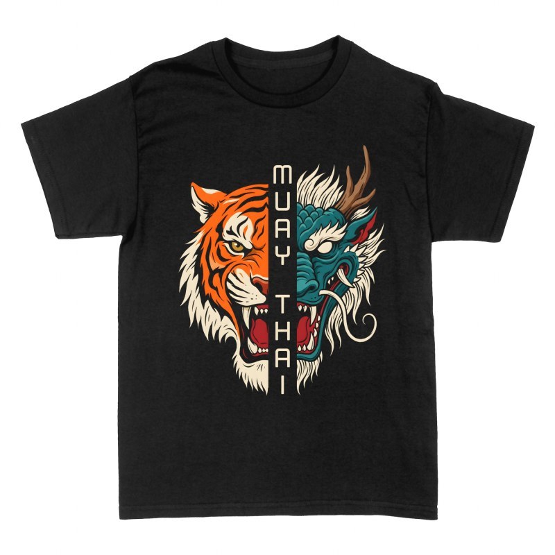 T-shirts: Muay Thai Split Tiger & Dragon