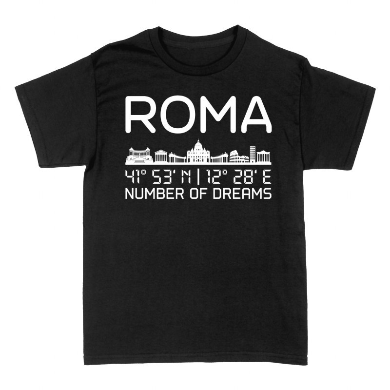 T-shirts: Rome Skyline with Coordinates
