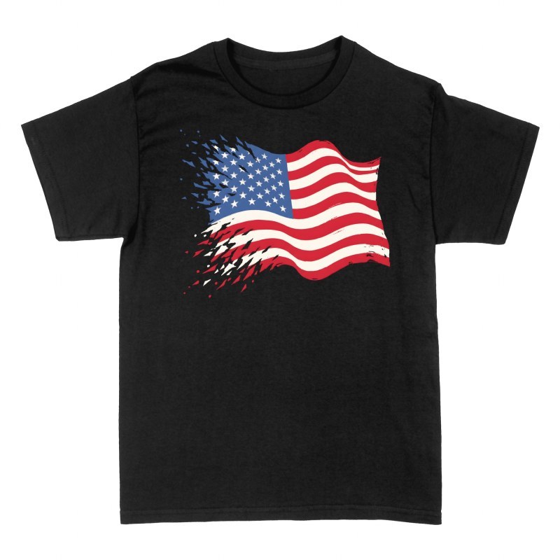 T-shirts: Shattered US Flag