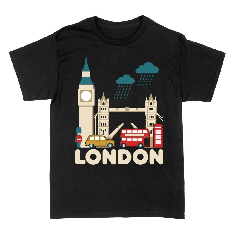T-shirts: London Rainy City Icons