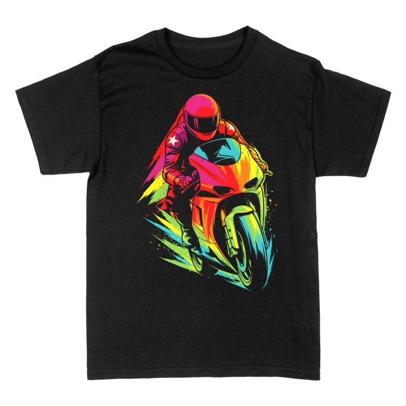 T-shirts: Colorful Sport Motorcycle Rider
