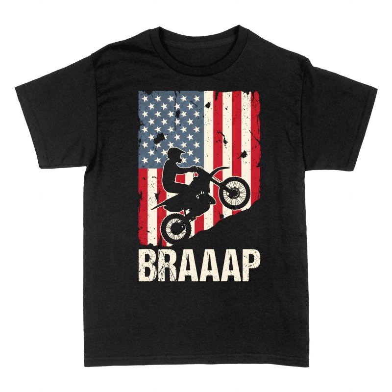 T-shirts: Braaap US Flag Motocross