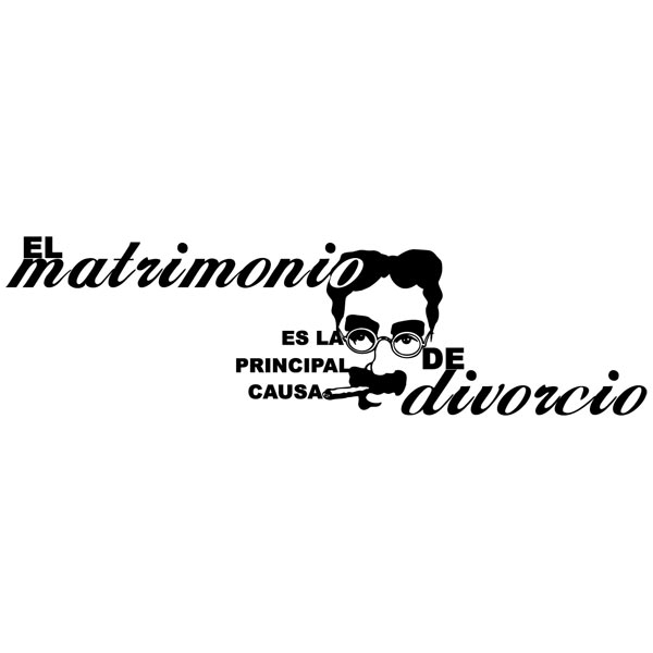 Wall Stickers: Matrimonio Divorcio - Groucho Marx