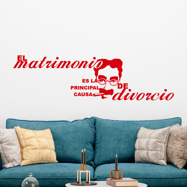 Wall Stickers: Matrimonio Divorcio - Groucho Marx