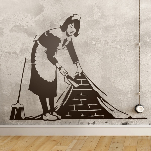 Wall Stickers: Cleaning girl, Bansky 0