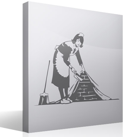 Wall Stickers: Cleaning girl, Bansky