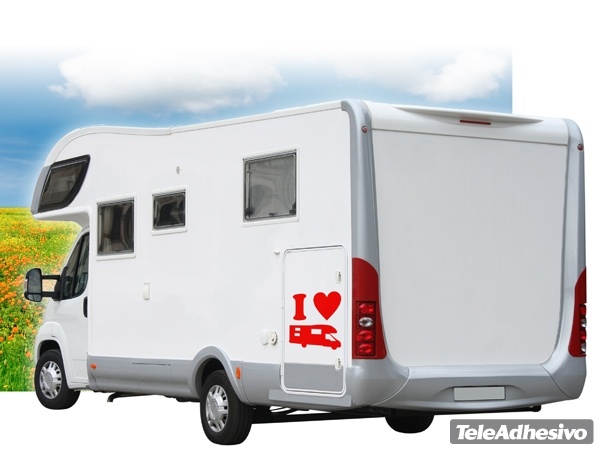 Camper van decals: I Love AC Camping car