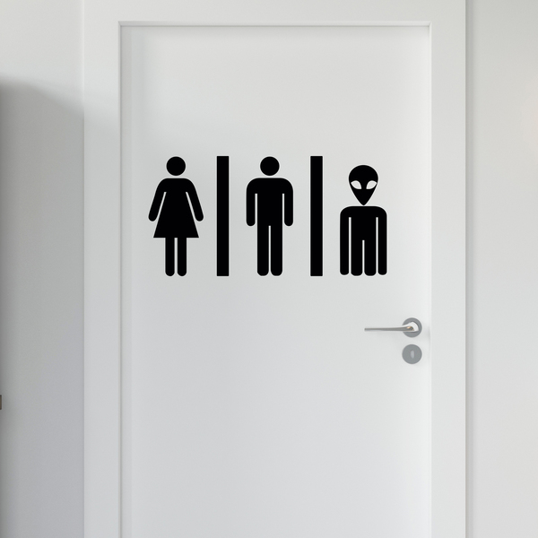 Wall Stickers: Alien Restroom Sign