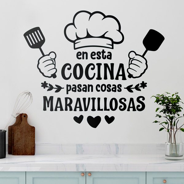 Wall Stickers: Wonderful things happen in this kitchen