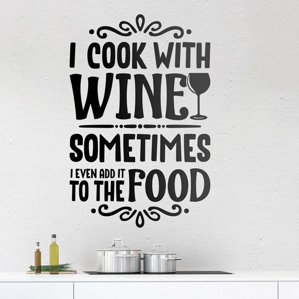 Wall Stickers: I cook with wine
