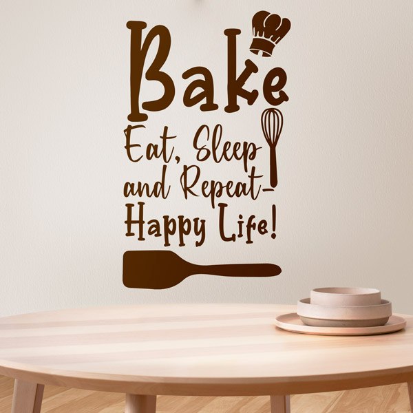 Wall Stickers: Bake eat, sleep and repeat