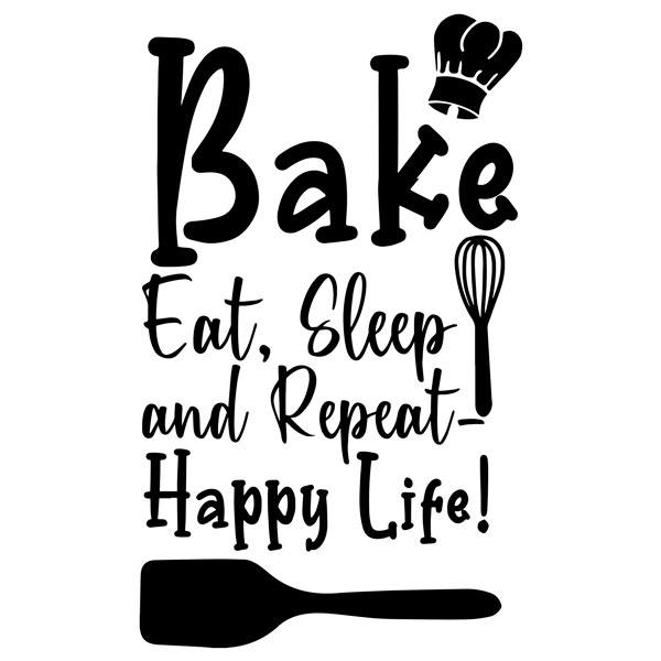 Wall Stickers: Bake eat, sleep and repeat