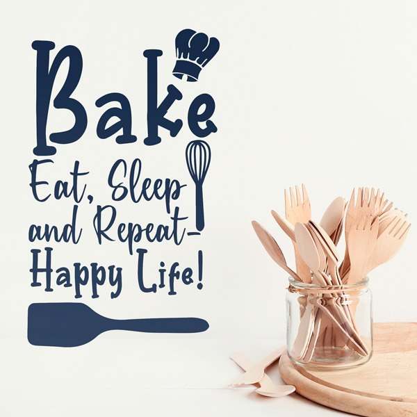 Wall Stickers: Bake eat, sleep and repeat