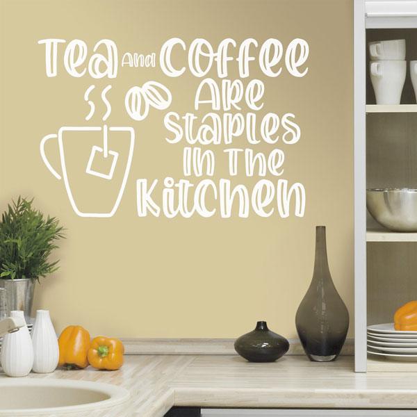 Wall Stickers: Tea and coffee are staples in the kitchen