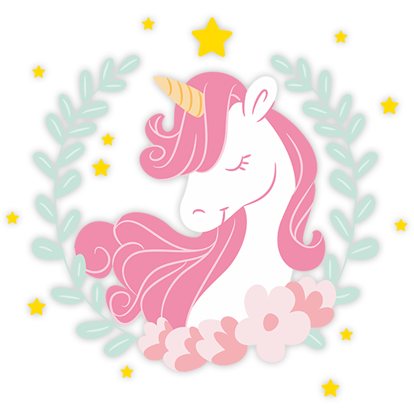 Wall Stickers: Unicorn among laurels