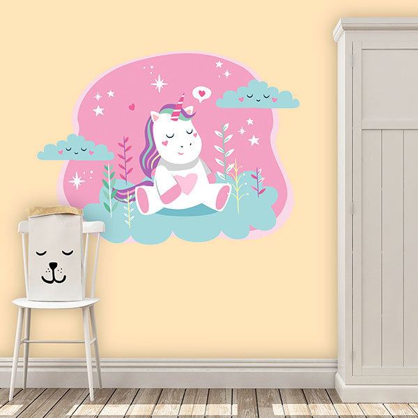 Wall Decal Unicorn In The Garden Cloud Muraldecal Com