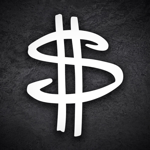Car & Motorbike Stickers: Doodle Graffiti Dollar Symbol