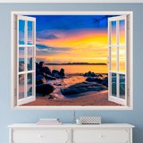 Wall Stickers: Sunset on the rocky beach 3