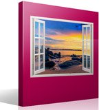 Wall Stickers: Sunset on the rocky beach 4