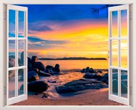 Wall Stickers: Sunset on the rocky beach 5