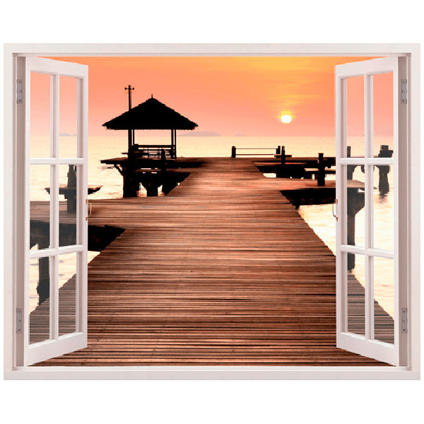 Wall Stickers: Pier and sunset