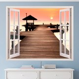 Wall Stickers: Pier and sunset 3