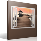 Wall Stickers: Pier and sunset 4