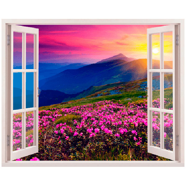 Wall Stickers: Flowers and mountains