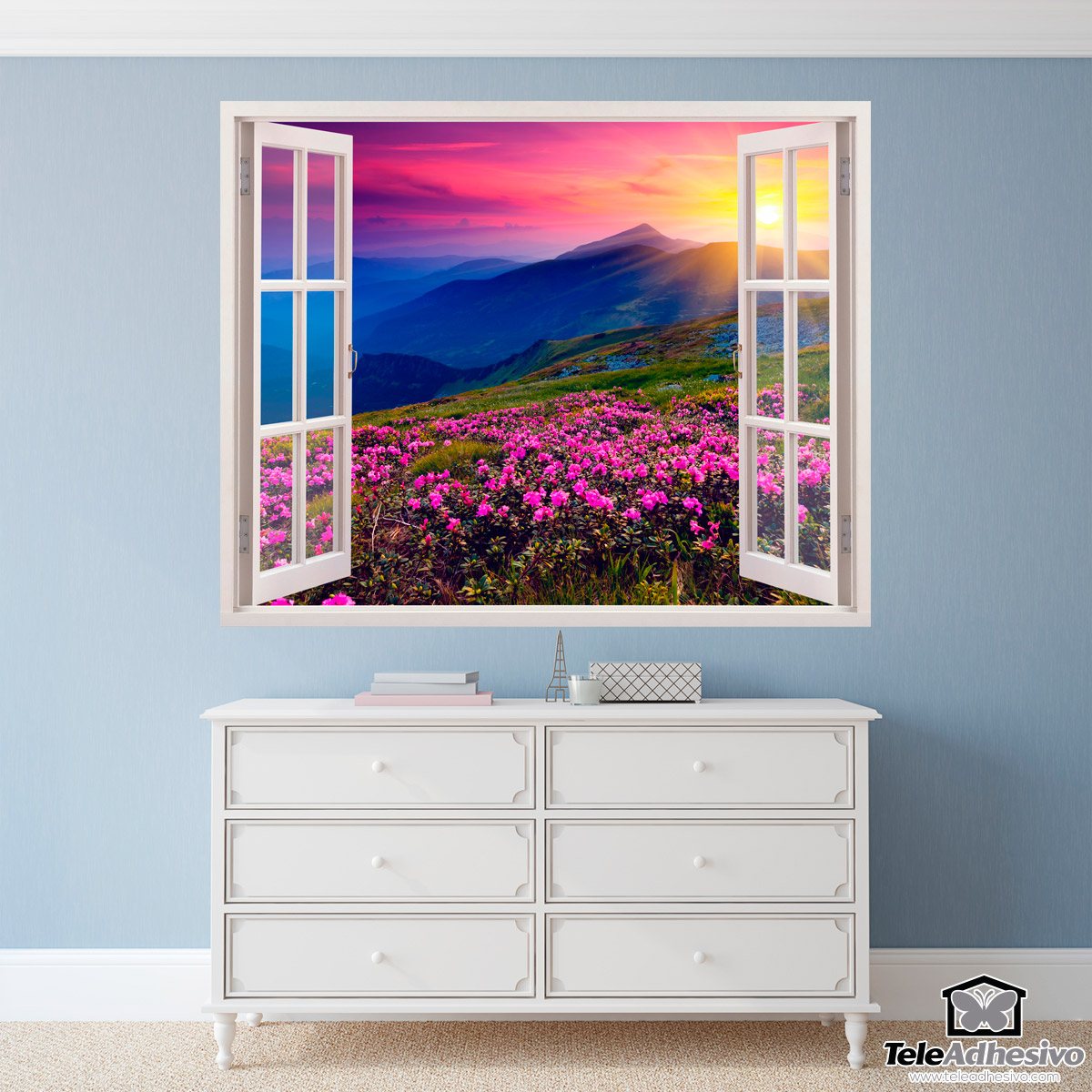Wall Stickers: Flowers and mountains