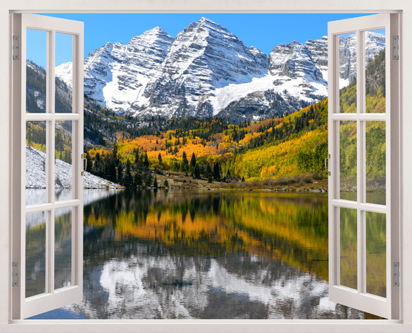 Wall Stickers: Mountain, valley and lake 0