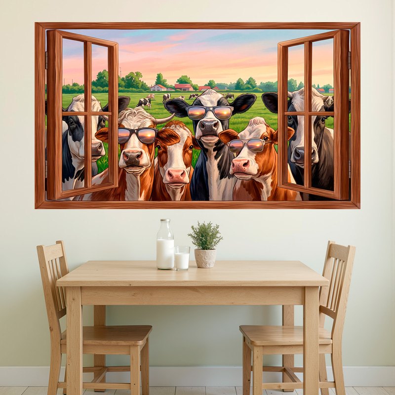 Wall Stickers: Cool Cows Window