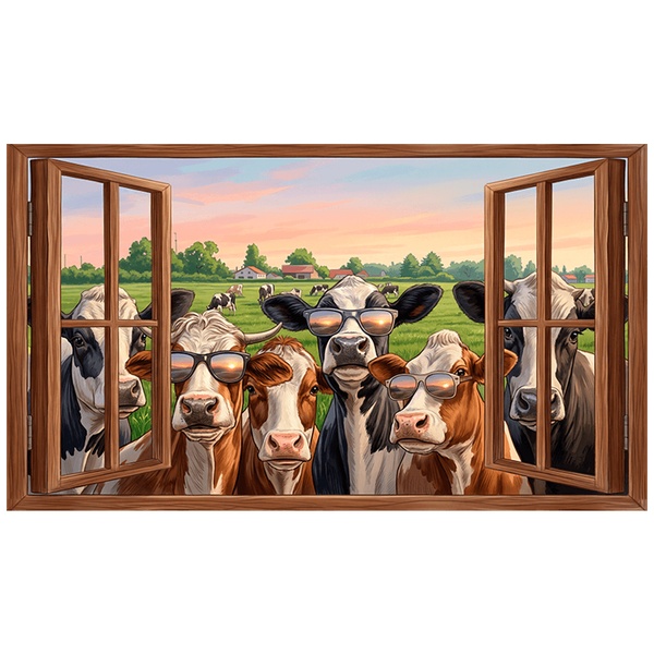Wall Stickers: Cool Cows Window