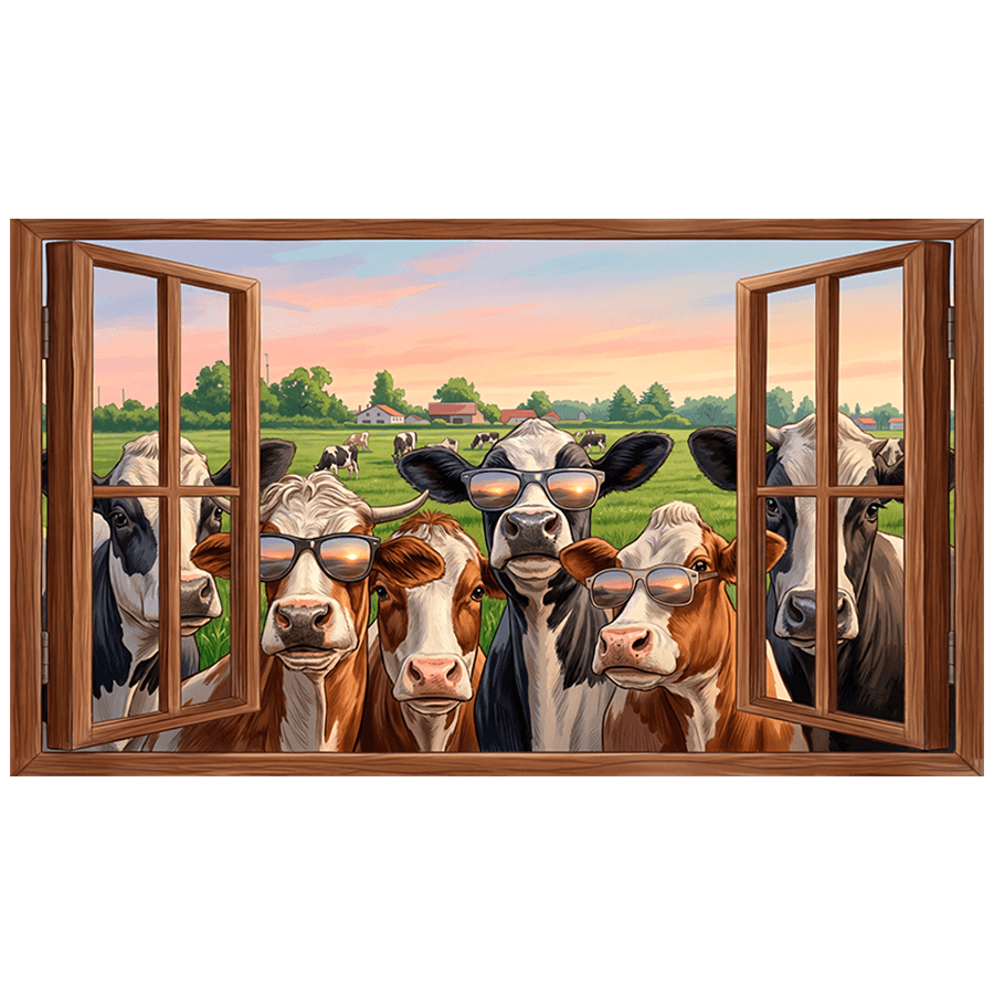 Wall Stickers: Cool Cows Window