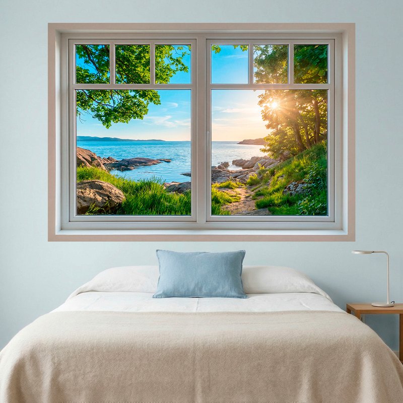Wall Stickers: Sea View and Sunset Window