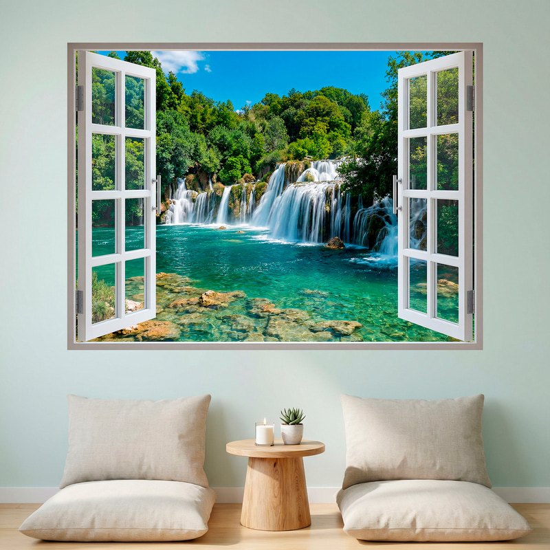 Wall Stickers: Tropical Waterfall Window