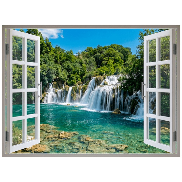 Wall Stickers: Tropical Waterfall Window