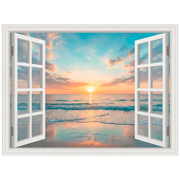 Wall Stickers: Sunset Ocean View Window