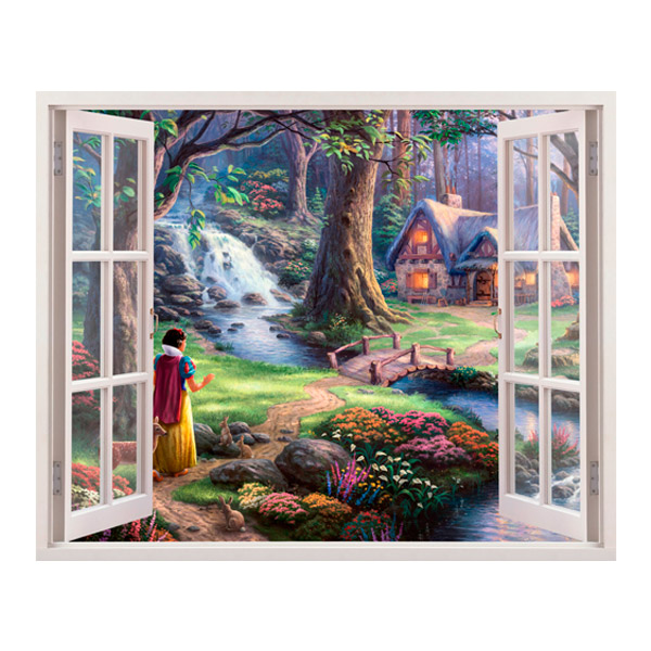 Stickers for Kids: Window Snow White in the woods