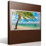 Wall Stickers: Big palm tree on the beach 4