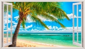 Wall Stickers: Big palm tree on the beach 5