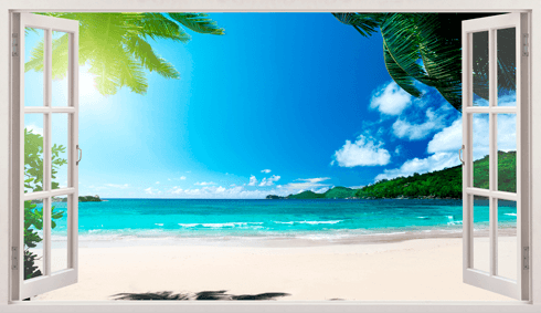 Wall Stickers: Panoramic view of the beach, Wallis Island