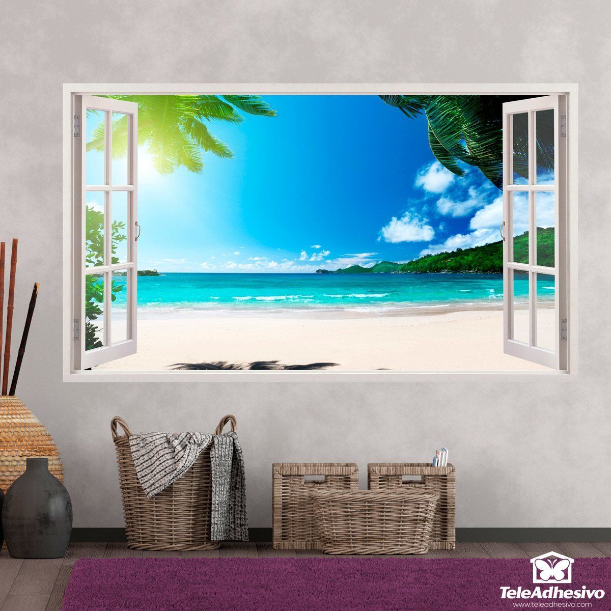 Wall Stickers: Panoramic view of the beach, Wallis Island