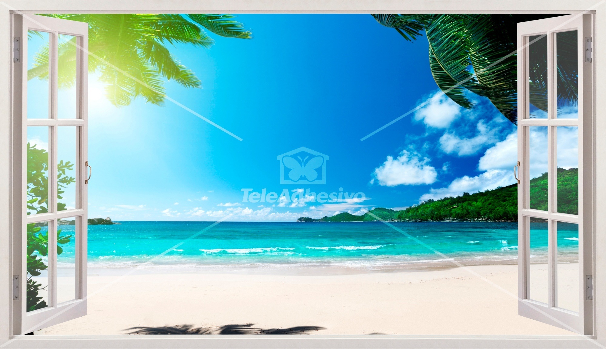 Wall Stickers: Panoramic view of the beach, Wallis Island