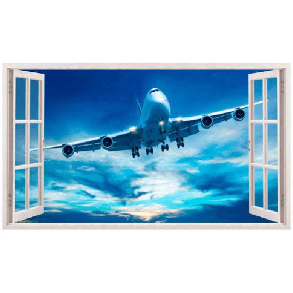 Wall Stickers: Commercial airplane flying